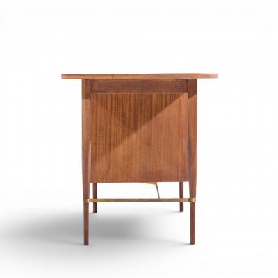 Paul McCobb Paul McCobb for Calvin Mid Century Mahogany and Brass Desk