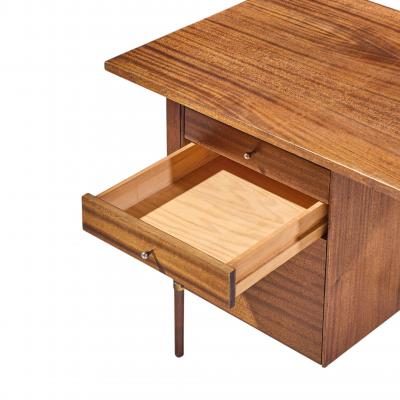 Paul McCobb Paul McCobb for Calvin Mid Century Mahogany and Brass Desk