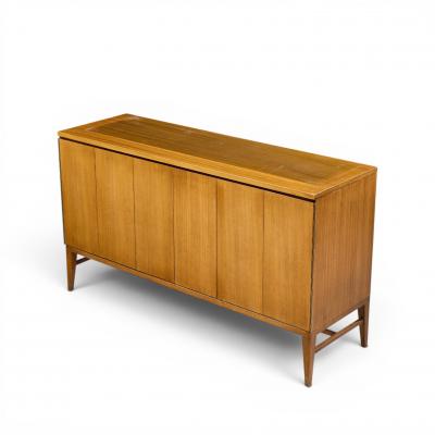 Paul McCobb Paul McCobb for Calvin Walnut and Brass Room Divider Credenza with Hutch