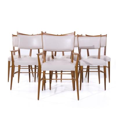 Paul McCobb Paul McCobb for Calvins Irwin Collection Leather Dining Chairs Set of 8