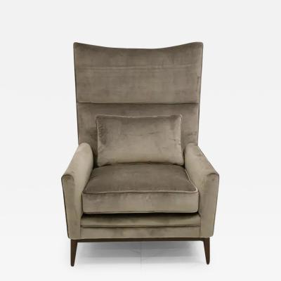 Paul McCobb Paul McCobb for Directional 314 Model High Back Lounge Chair in Grey Velvet