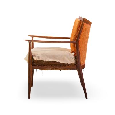 Paul McCobb Paul McCobb for Directional Mid Century Walnut Lounge Chair