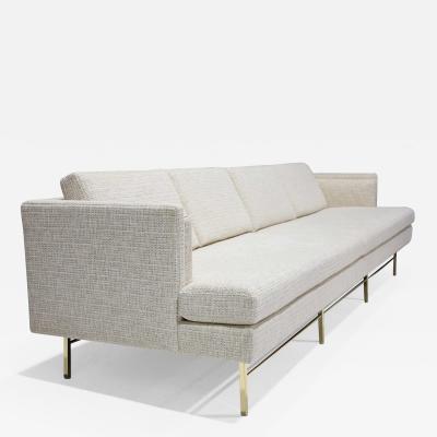 Paul McCobb Paul McCobb for Directional Tuxedo Sofa in Off White Chenille Fabric
