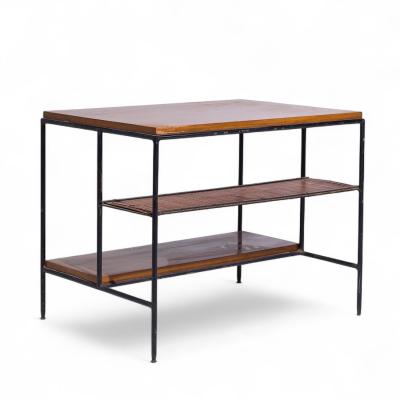 Paul McCobb Paul McCobb for Planner Group Mid Century Maple and Wrought Iron Side Table