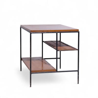 Paul McCobb Paul McCobb for Planner Group Mid Century Maple and Wrought Iron Side Table