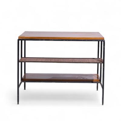 Paul McCobb Paul McCobb for Planner Group Mid Century Maple and Wrought Iron Side Table