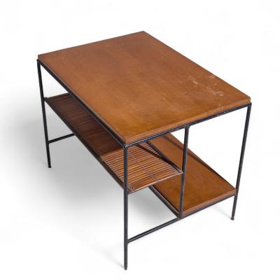 Paul McCobb Paul McCobb for Planner Group Mid Century Maple and Wrought Iron Side Table