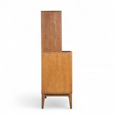 Paul McCobb Paul McCobb for Planner Group Mid Century Sliding Door Cabinet with Hutch Pair