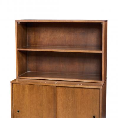 Paul McCobb Paul McCobb for Planner Group Mid Century Sliding Door Cabinet with Hutch Pair