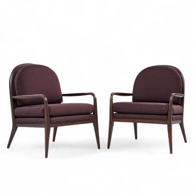 Paul McCobb Paul McCobb for Widdicomb Mid Century Walnut Lounge Chairs Pair