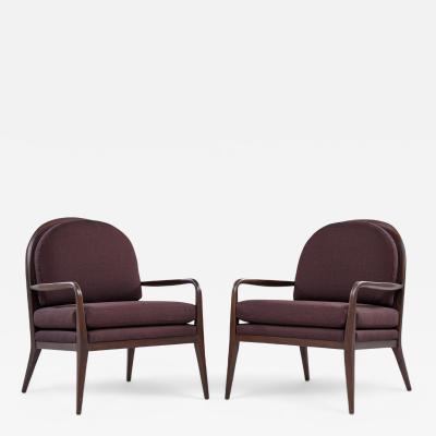 Paul McCobb Paul McCobb for Widdicomb Mid Century Walnut Lounge Chairs Pair