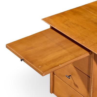 Paul McCobb Paul McCobb for Winchendon Mid Century Maple Double Pedestal Desk with T Pulls