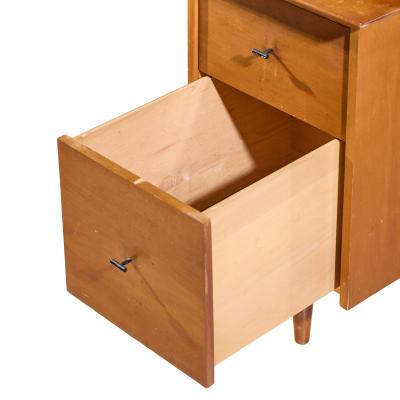 Paul McCobb Paul McCobb for Winchendon Mid Century Maple Double Pedestal Desk with T Pulls