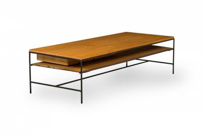 Paul McCobb Paul McCobb for Winchendon Planner Blond Wood and Iron Two Drawer Coffee Table