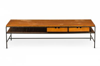 Paul McCobb Paul McCobb for Winchendon Planner Wood and Iron Two Drawer Coffee Table