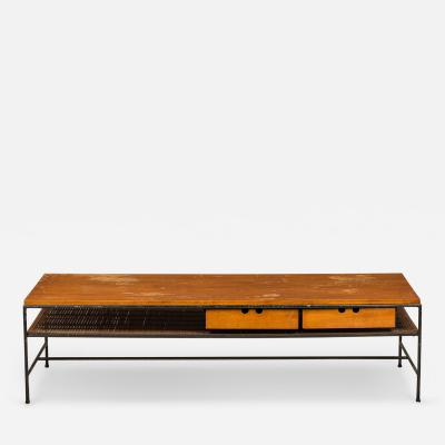 Paul McCobb Paul McCobb for Winchendon Planner Wood and Iron Two Drawer Coffee Table