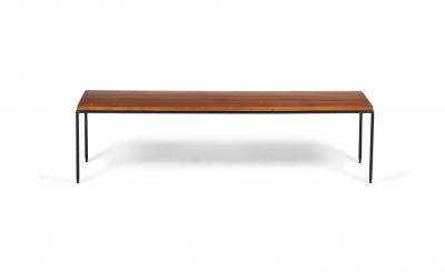 Paul McCobb Paul Mccobb Tobacco Brown Maple And Wrought Iron Cocktail Coffee Table
