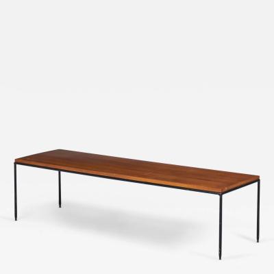 Paul McCobb Paul Mccobb Tobacco Brown Maple And Wrought Iron Cocktail Coffee Table