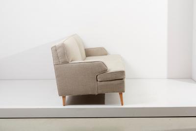 Paul McCobb Rare new upholstered Paul McCobb Sofa and Lounge Chair Set 1950s