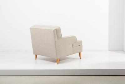 Paul McCobb Rare new upholstered Paul McCobb Sofa and Lounge Chair Set 1950s