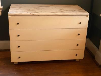 Paul McCobb STYLISH WHITE MARBLE TOP CHEST BY PAUL MCCOBB
