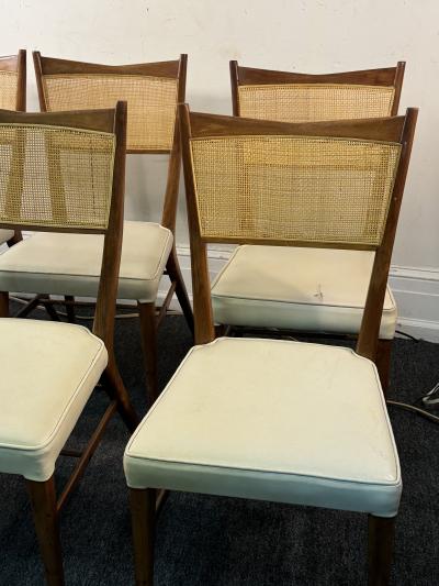 Paul McCobb SUITE OF SIX MID CENTURY MODERN CANE AND WOOD DINING CHAIRS BY PAUL McCOBB