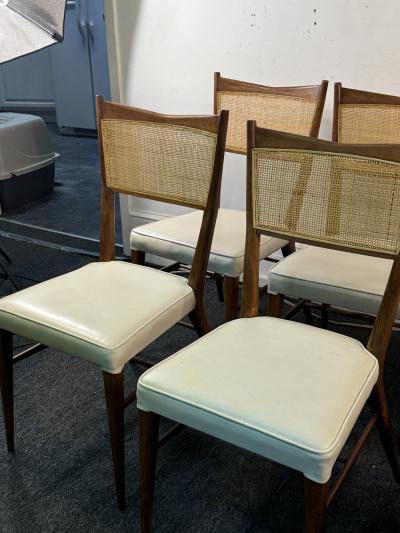 Paul McCobb SUITE OF SIX MID CENTURY MODERN CANE AND WOOD DINING CHAIRS BY PAUL McCOBB