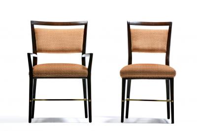 Paul McCobb Set of 20 Paul McCobb Irwin Collection Dining Chairs in Mahogany Brass c 1950