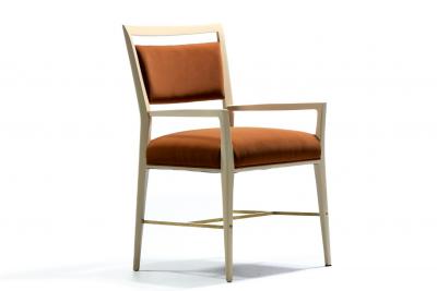 Paul McCobb Set of 20 Paul McCobb Mahogany Dining Chairs in Ivory with New Velvet Upholstery