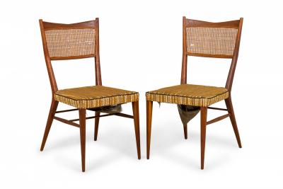Paul McCobb Set of 8 Paul McCobb for Calvin Furniture Wooden Caned Upholstered Dining Chairs