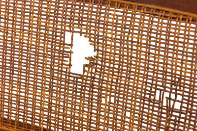 Paul McCobb Set of 8 Paul McCobb for Calvin Furniture Wooden Caned Upholstered Dining Chairs