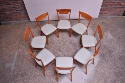 Paul McCobb Set of Eight Stained Maple Dining Chairs by Paul McCobb for Perimeter