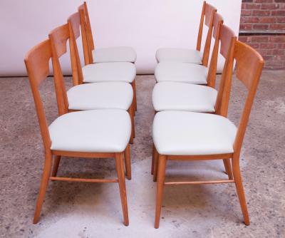 Paul McCobb Set of Eight Stained Maple Dining Chairs by Paul McCobb for Perimeter