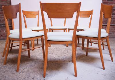 Paul McCobb Set of Eight Stained Maple Dining Chairs by Paul McCobb for Perimeter