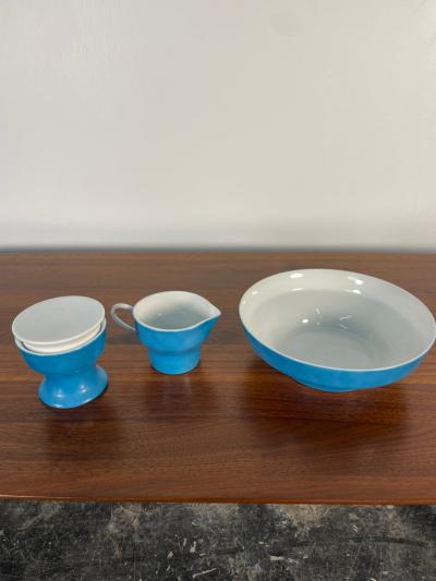 Paul McCobb Set of Paul McCobb by Jackson China Ceramic Sugar Bowl Milk Pitcher and Bowl