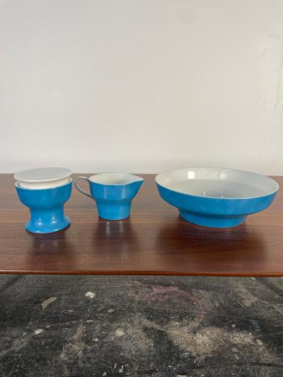 Paul McCobb Set of Paul McCobb by Jackson China Ceramic Sugar Bowl Milk Pitcher and Bowl