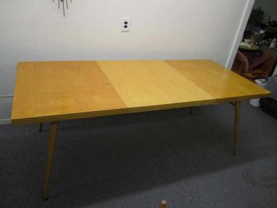 Paul McCobb Signed Paul McCobb Maple Extension Dining Table Two Leaves Mid Century Modern