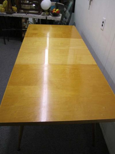 Paul McCobb Signed Paul McCobb Maple Extension Dining Table Two Leaves Mid Century Modern