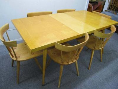 Paul McCobb Signed Paul McCobb Maple Extension Dining Table Two Leaves Mid Century Modern