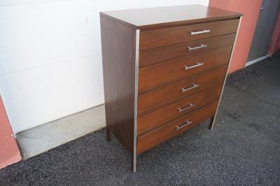Paul McCobb Six Drawer Walnut Dresser by Paul McCobb for Calvin Furniture
