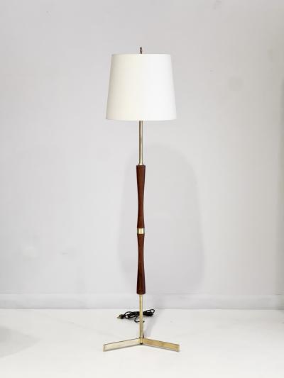 Paul McCobb VINTAGE BRASS AND WALNUT FLOOR LAMP