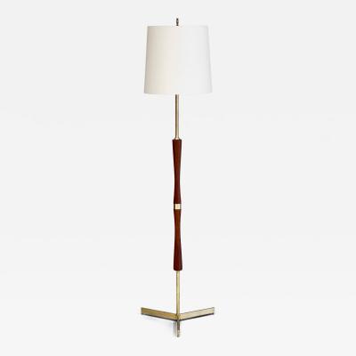 Paul McCobb VINTAGE BRASS AND WALNUT FLOOR LAMP