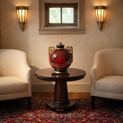 Paul Milet S vres Ceramic Vase with Patinated Metal Mounts by Paul Milet France 1920s