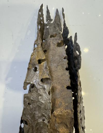 Paul Moerenhout Pair of Paul Moerenhout Belgian Brutalist Bronze 1970s Wall Lamps