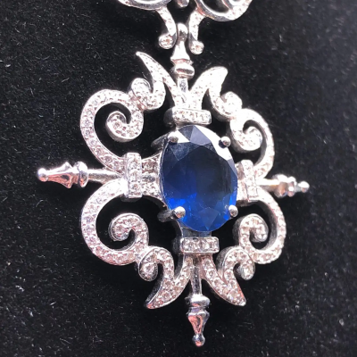 Paul Morelli Paul Morelli Garden Gate Sapphire on Leather Necklace in White Gold