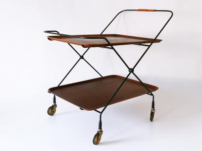 Paul Nagel Mid Century Folding Bar Cart or Trolly by Paul Nagel for JIE Gantofta Sweden