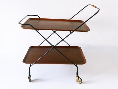 Paul Nagel Mid Century Folding Bar Cart or Trolly by Paul Nagel for JIE Gantofta Sweden