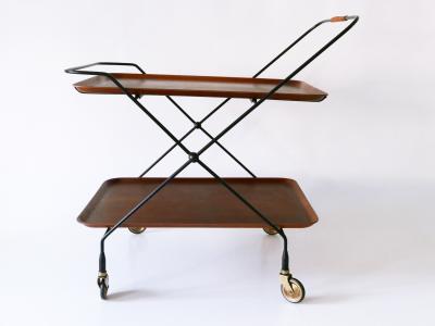 Paul Nagel Mid Century Folding Bar Cart or Trolly by Paul Nagel for JIE Gantofta Sweden