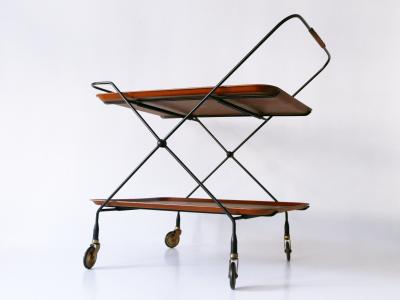Paul Nagel Mid Century Folding Bar Cart or Trolly by Paul Nagel for JIE Gantofta Sweden
