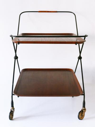 Paul Nagel Mid Century Folding Bar Cart or Trolly by Paul Nagel for JIE Gantofta Sweden